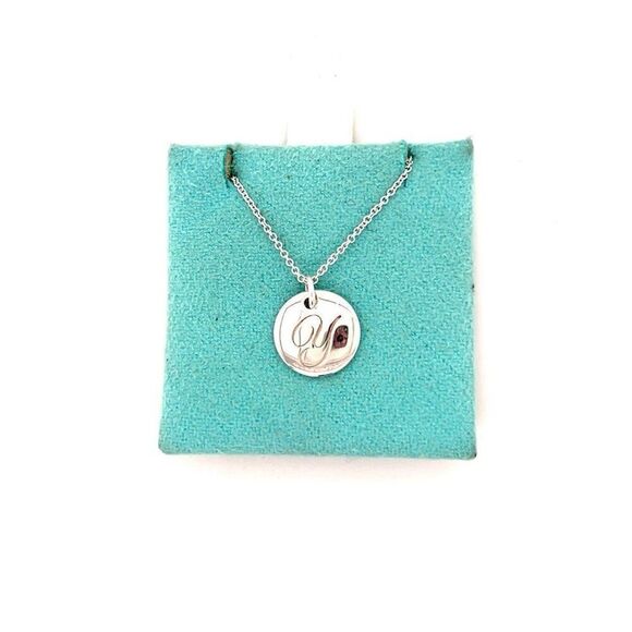 T&Co. 925 Initial Y Discs Necklace - Picture 1 of 9